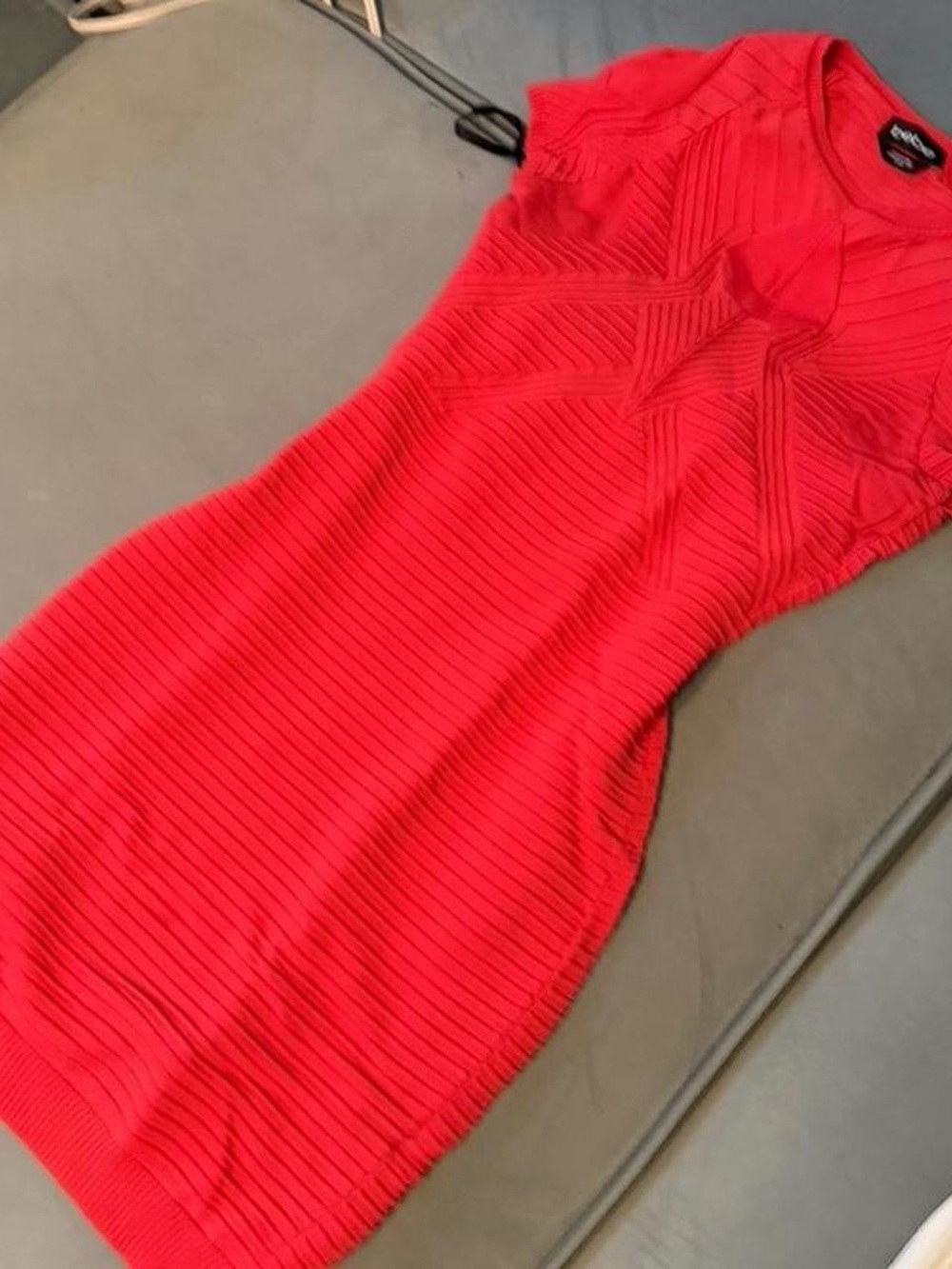 bebe Red Ribbed Mini Dress - Picture 4 of 8